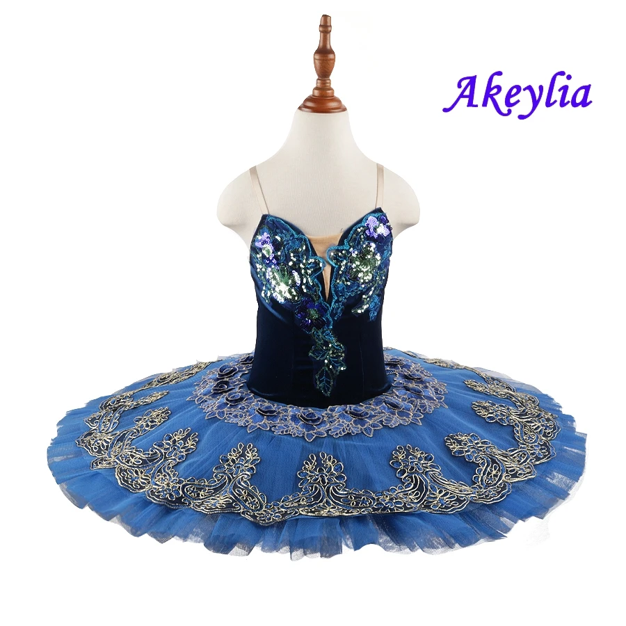 Child Royal blue tutu Ballet performance Tutu practice for Women Classical Pancake Tutu skirt Costume Dress for girls 20002