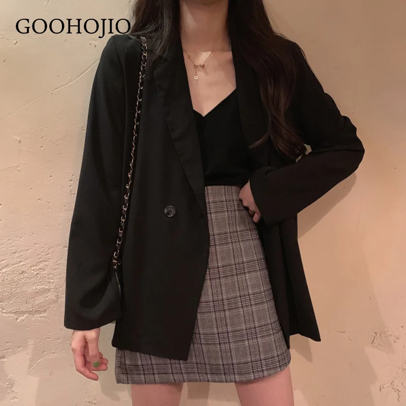 

GOOHOJIO 2021 New Spring and Autumn Fashionable Vintage Women Blazers Temperament Blazers for Women Simplicity Blazers Women
