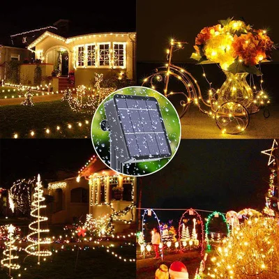 

IR Dimmable 5m/10m/20m/30m LED Outdoor Solar String Lights for Fairy Holiday Christmas Party Garland Lighting Valentine's Day