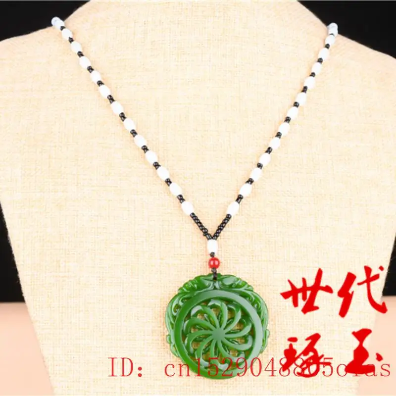 Натуральный зеленый Нефритовый дракон ожерельлье из бисера очаровательные