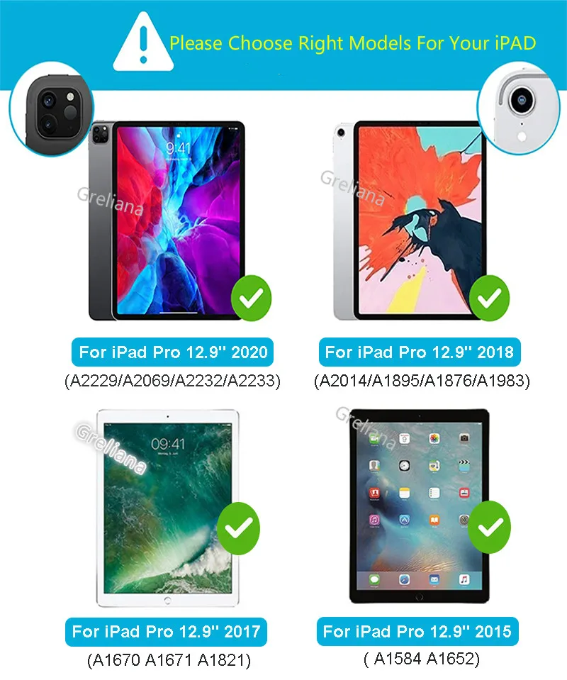 Умный чехол-подставка для iPad Pro 12 9 чехол с поворотом на 360 градусов 2015/2017/2018/2020/2021 |