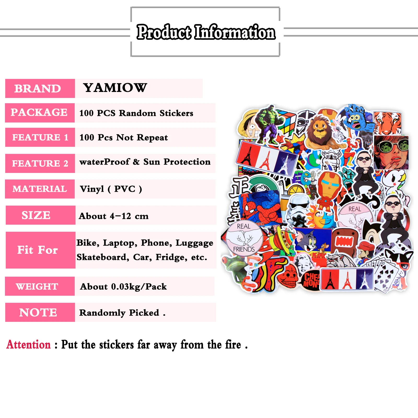 Случайные наклейки JDM 100 шт./Лот не повторяют мультфильм забавный стикер для