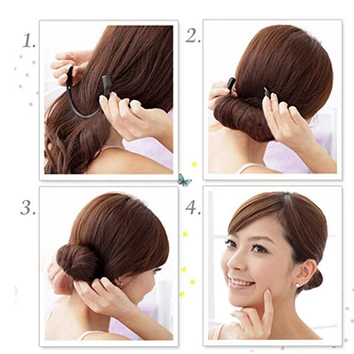 1 шт. заколки для волос женщин и девочек черный стайлер волшебные булочки конский