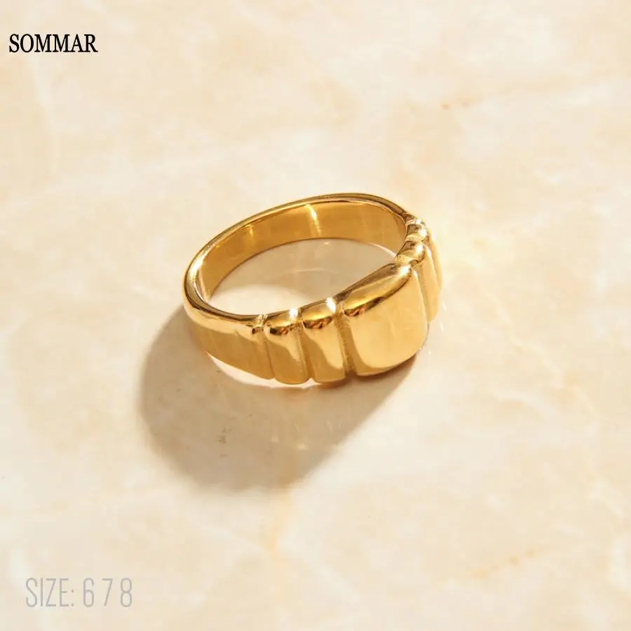Скидки SOMMAR на потерю денег! Золотое кольцо с абстрактной линией для мужчин и