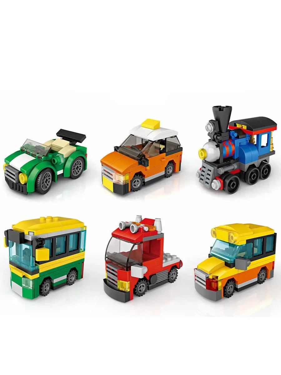 Детская игрушка "Мини-ретро поезд" от дизайнера Loz, 74 детали, No. 4009-5 в серии яиц, состоящая из соединяющихся блоков.