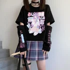 Футболка с принтом японских девушек Sommer, летние футболки, уличная одежда, мужские футболки в готическом стиле