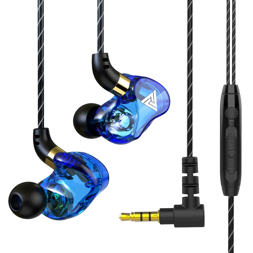 Проводные Hi-Fi наушники QKZ SK7 Dual Drive Спортивная гарнитура с супер басами