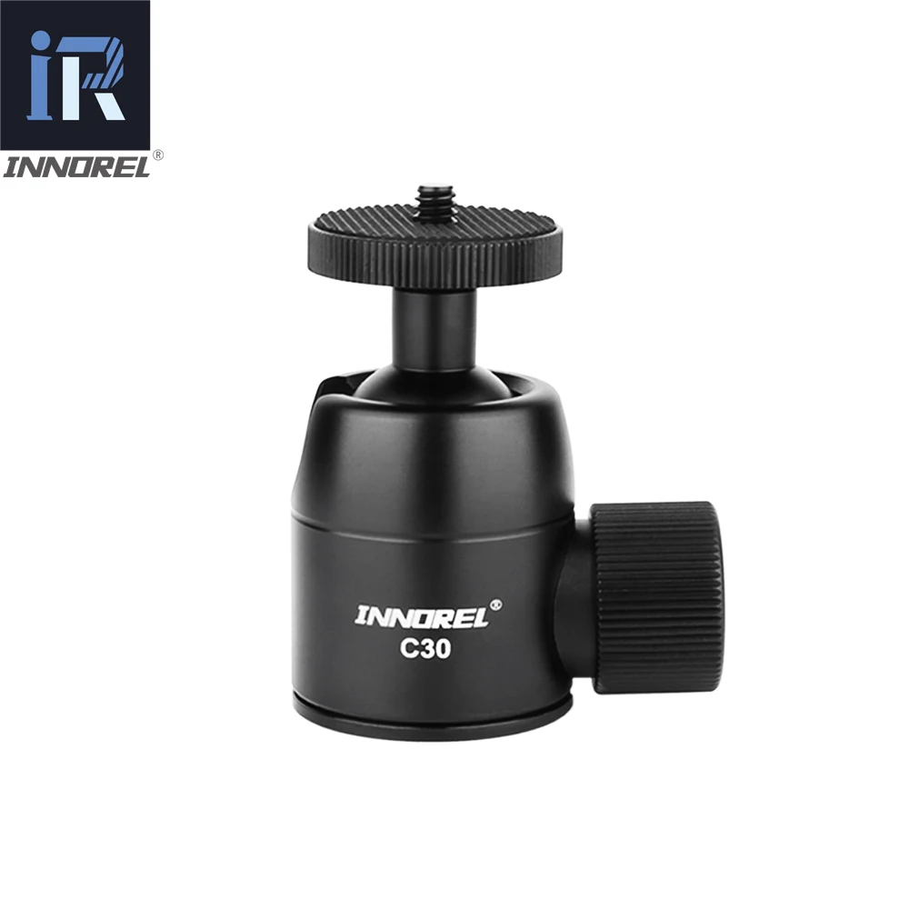C30 Black 30 24 19 мм мини шаровой головной штатив шаровая Головка для мобильного телефона смартфон Nikon Sony Canon DSLR камера с 1/" до 3/8" адаптером - Цвет: C30 Black