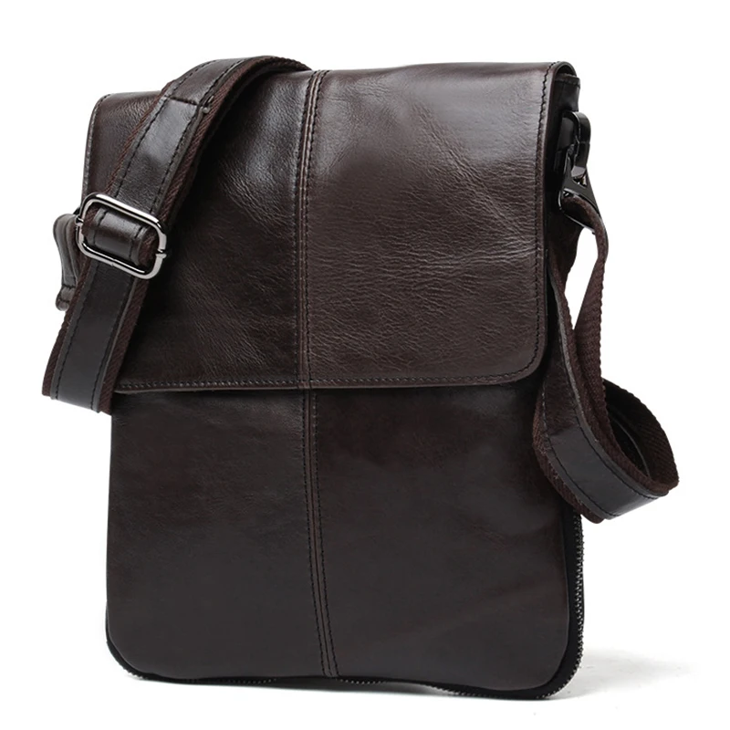 

JOYIR Casual Men's Shoulder Bag Genuine Leather Vintage Crossbody Bags Fashion Travel Satchel Pack for Ipad Waterproof Bolsos