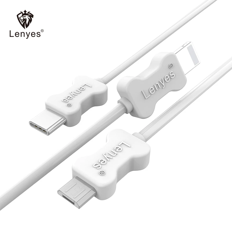Lenyes ПВХ зарядный кабель 100 см 1.5A type C IOS USB Micro V8 для samsung S8 S9 S10 Note 10 Кабели мобильных