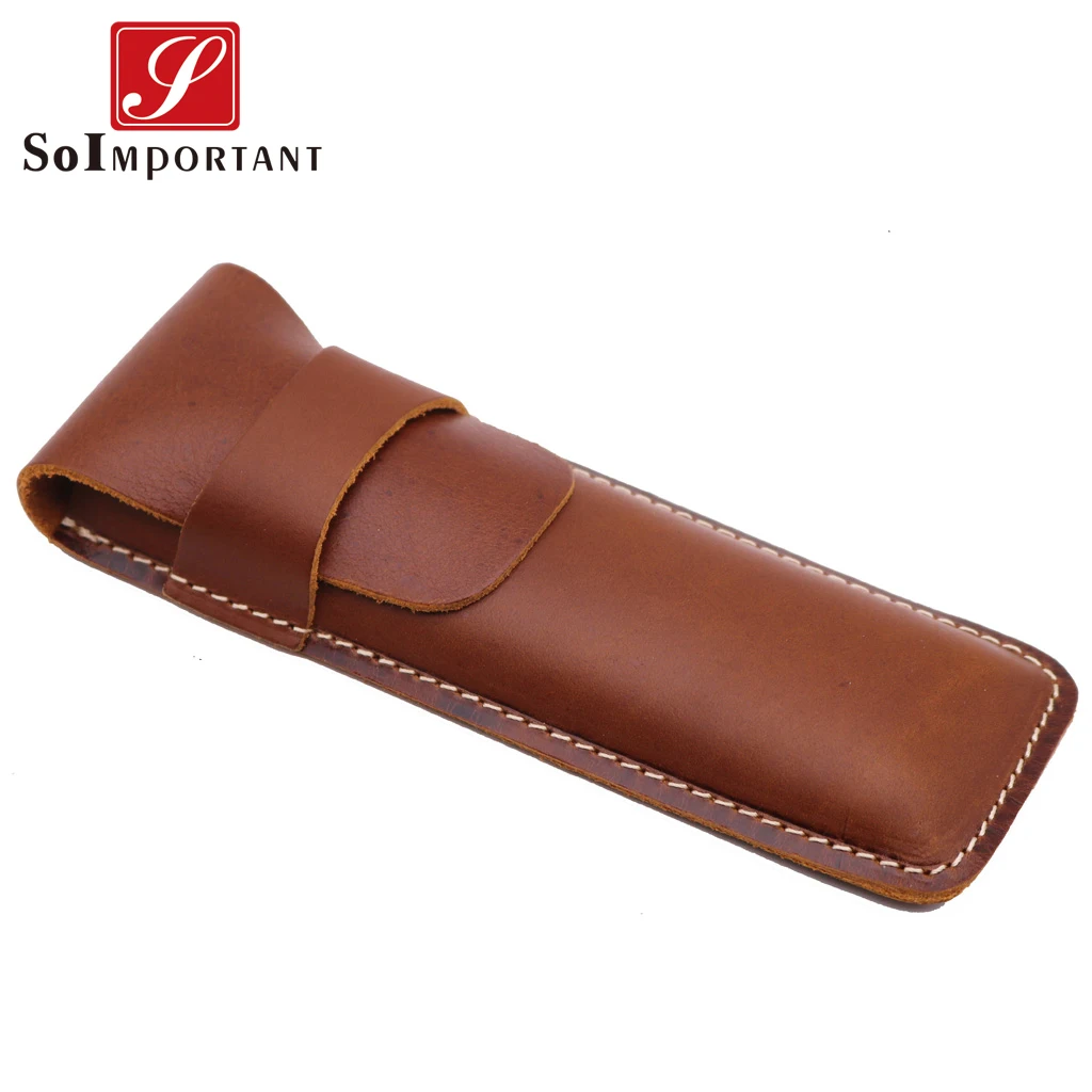 

Vintage Handmade Genuine Leather Pens Pocket Pouch Case Wallets Purse For Women And Men Multi Function Organizer Stationery Bags