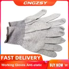Рабочие перчатки CNGZSY, антистатические носимые экологически чистые безопасные перчатки из углеродного волокна и нейлона, виниловые перчатки для вождения D08