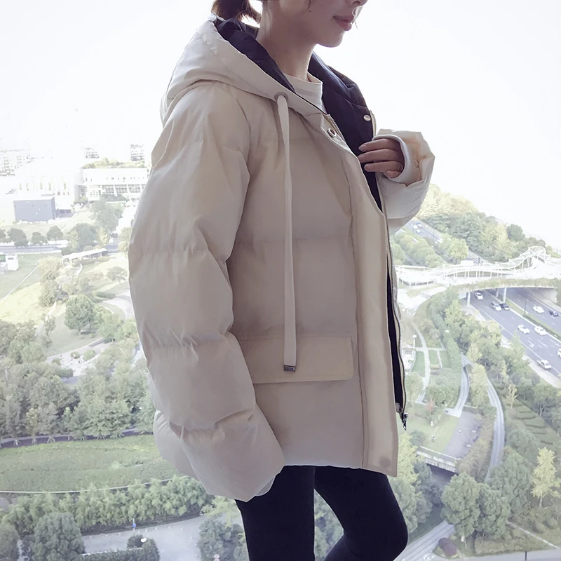 2022 Down Jacket Women's Winter Clothes Coat New Loose Thickened Hooded padd Cotton Coats Parkas Bubble Short Puffer Jacket