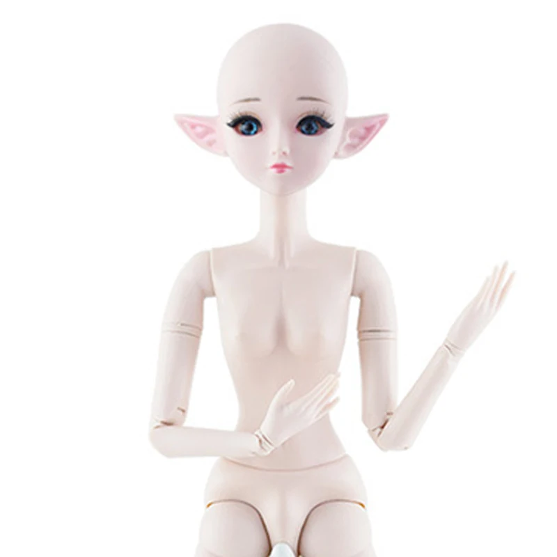 New 60cm 21 Movable Joints Elf Bjd Dolls Toy Blue Black 3D Eyes DIY Makeup Naked Nude BJD Doll Toy for Girls Gift