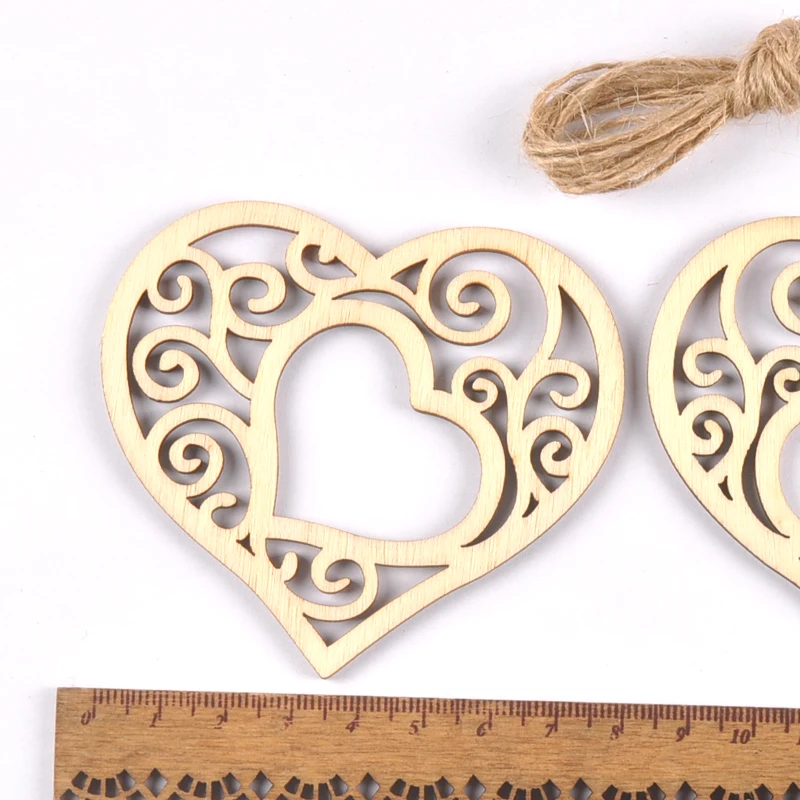 Недостроенная Луна/звезда/в форме сердца подвесная Подвеска деревянные ломтики