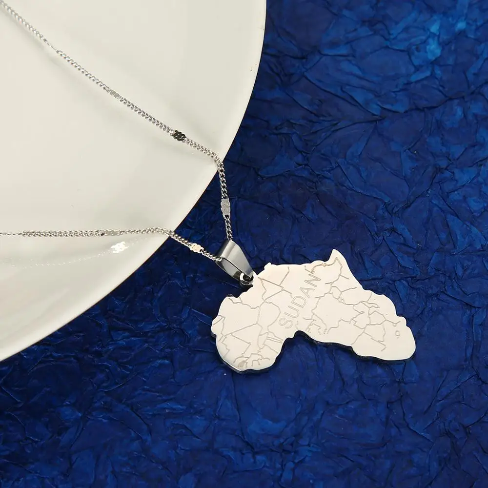 Подвеска из нержавеющей стали с изображением кенийской карты ожерелье золотого