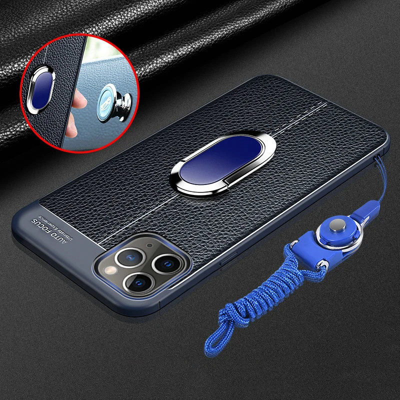 OceSap для iPhone 11 Pro Max чехол Роскошный кожаный магнитный кольцевой кронштейн задняя крышка для iPhone X XR XS Max 7 8 Plus чехол Coque