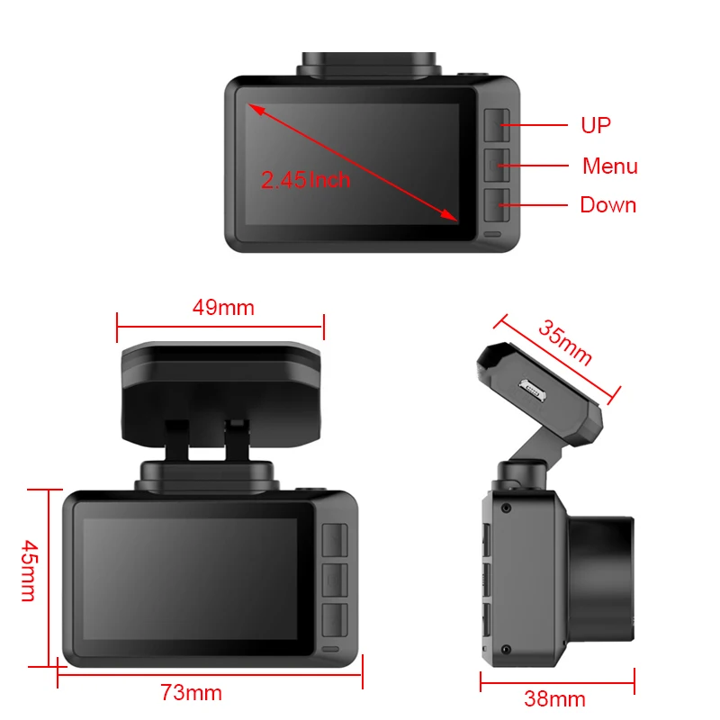 Видеорегистратор автомобильный 4K 2 45 дюйма 2160P HD Wi-Fi GPS 1080P | Автомобили и мотоциклы