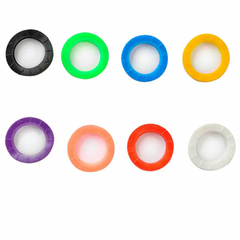 

8X With Bly Braille Bright Colors Hollow Silicone Key Cap Covers Topper Keyring