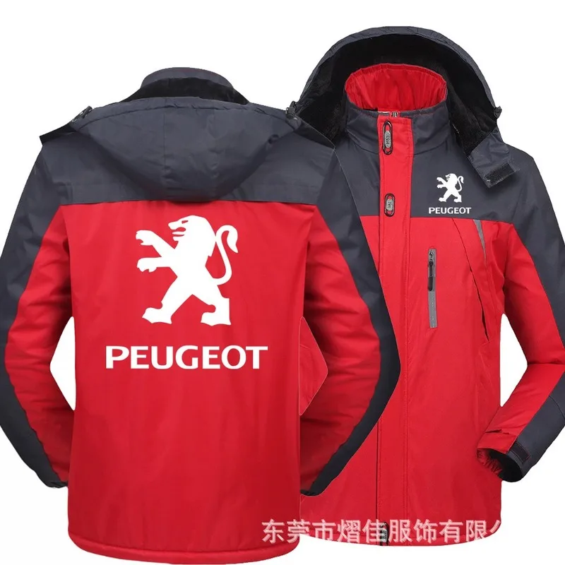 

NEW Peugeot Windbreak Plus Velvet Thick Warm Windproof Fur Coats Male Military Hooded Anorak Jackets Men's Outwear Overcoat 851