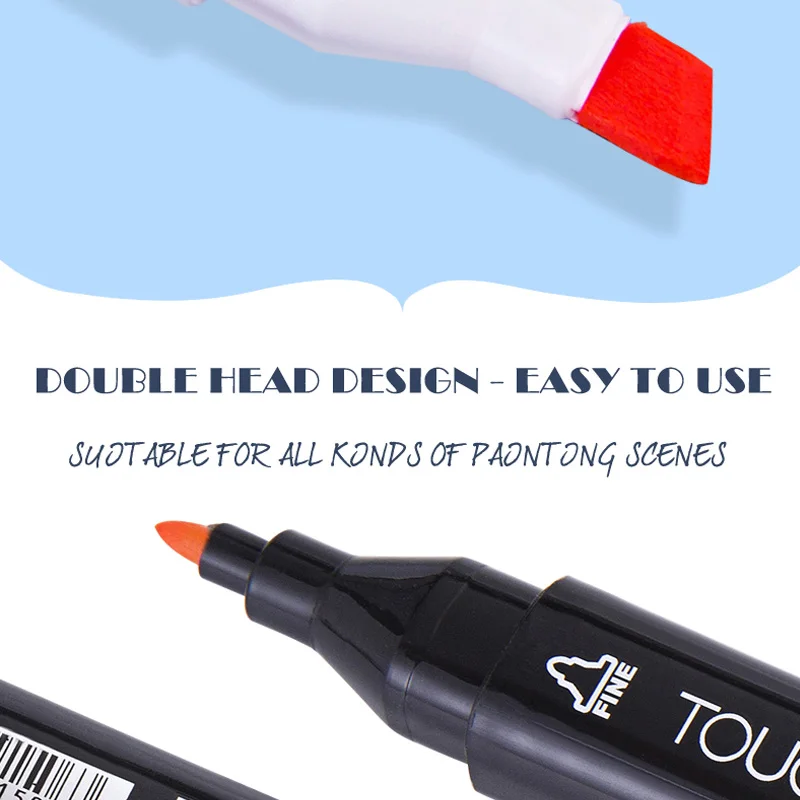 

Art Markers Set Color Pen Animation Sketch Drawing Alcohol Anime Brush Marker Pen (Black Body)