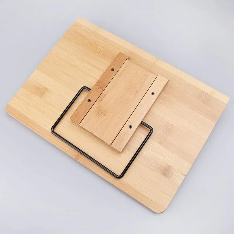 

Bamboo Adjustable Reading Book Holder Tray Page Paper Clips Foldable Tablet Cookbook Portable Sturdy Bookstand