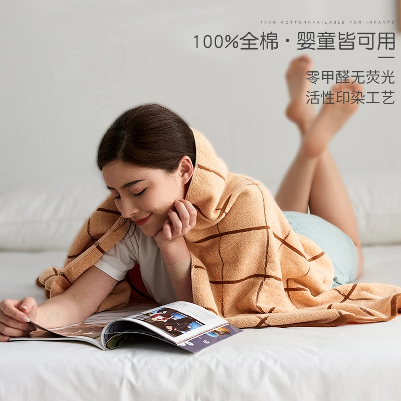 Хлопковое пляжное солнцезащитное банное полотенце с надписью 70x140 см | Дом и сад