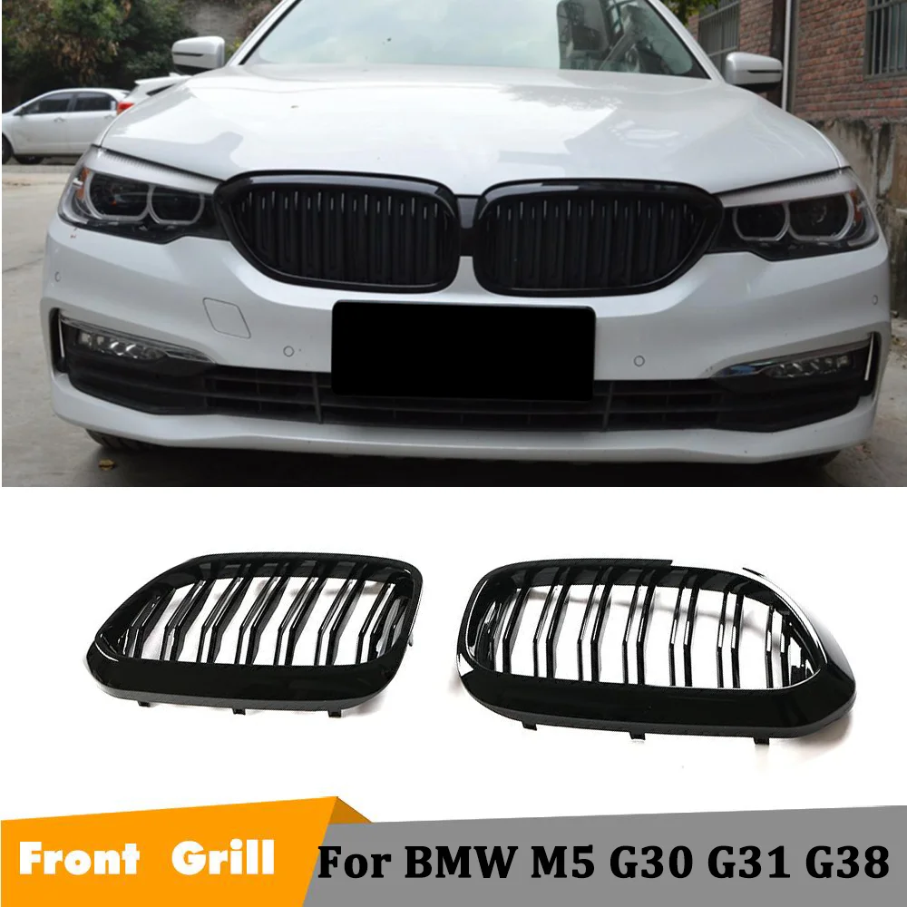 

Car Front Bumper Racing Grill For BMW 5 Series G30 G31 G38 F90 M5 520i 530i 540i ABS Gloss Black Front Kidney Grille Replacement