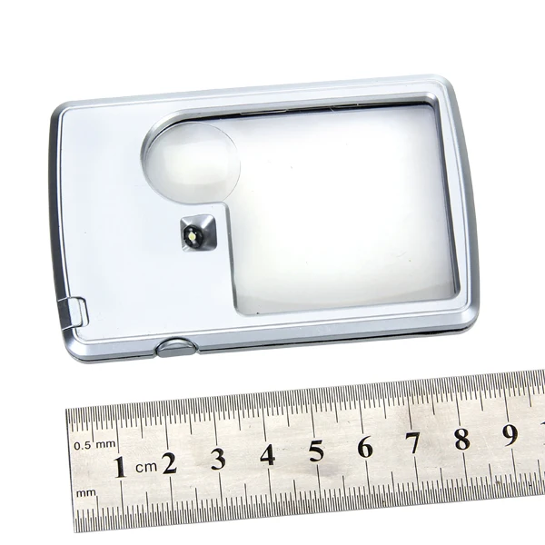 

Led Credit Card Shaped Jeweler Eye Loupe Magnifier 3x 6 Magnifying Loupe w/ LED