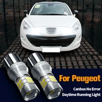 2pcs led daytime running light drl bulb lamp canbus no error p215w 1157 bay15d for peugeot 408 308 3008 rcz