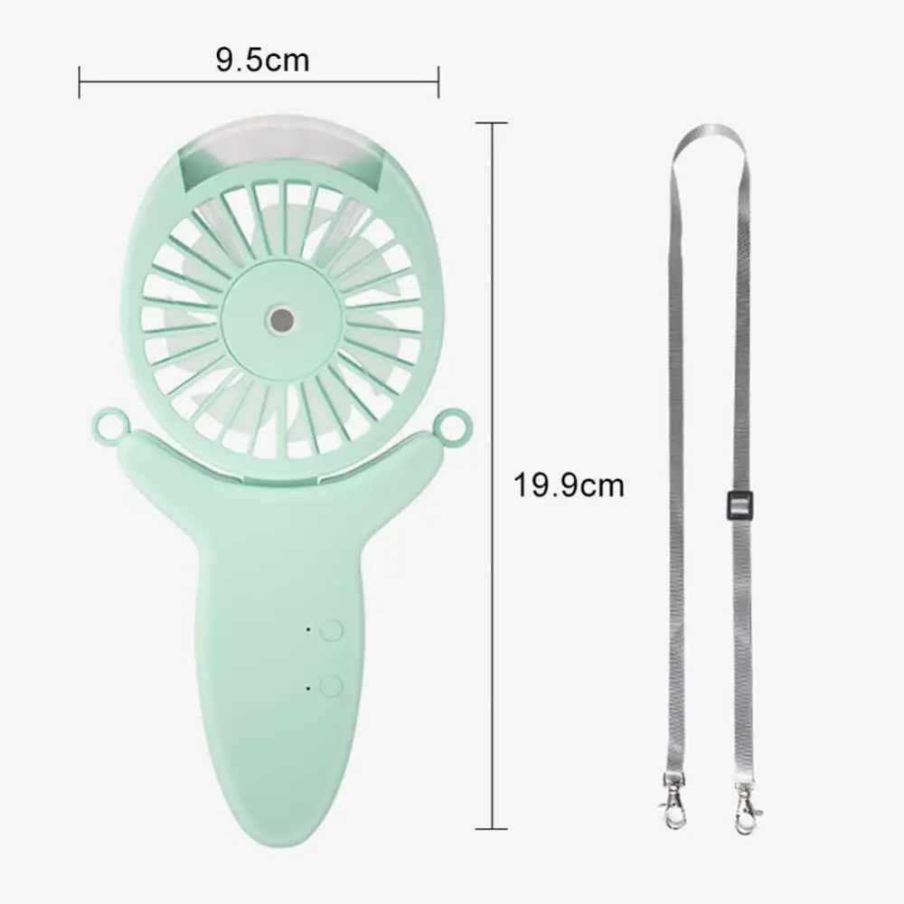 

Spray hanging neck handheld mini fan Desktop outdoor lazy folding fan