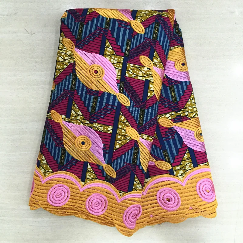 

Африканский Воск для печати смеси кружевной ткани Высокое качество вышитые Африканский Воск кружевной ткани 100% хлопок Нигерия гипюр воск и...