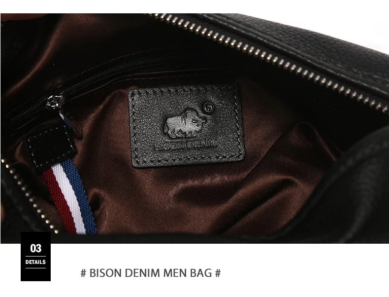 BISON DENIM Cowskin Кожаный клатч для мужчин из натуральной кожи Длинный карман бумажник на молнии дизайнерский мягкий брендовый мужской кошелек N8063