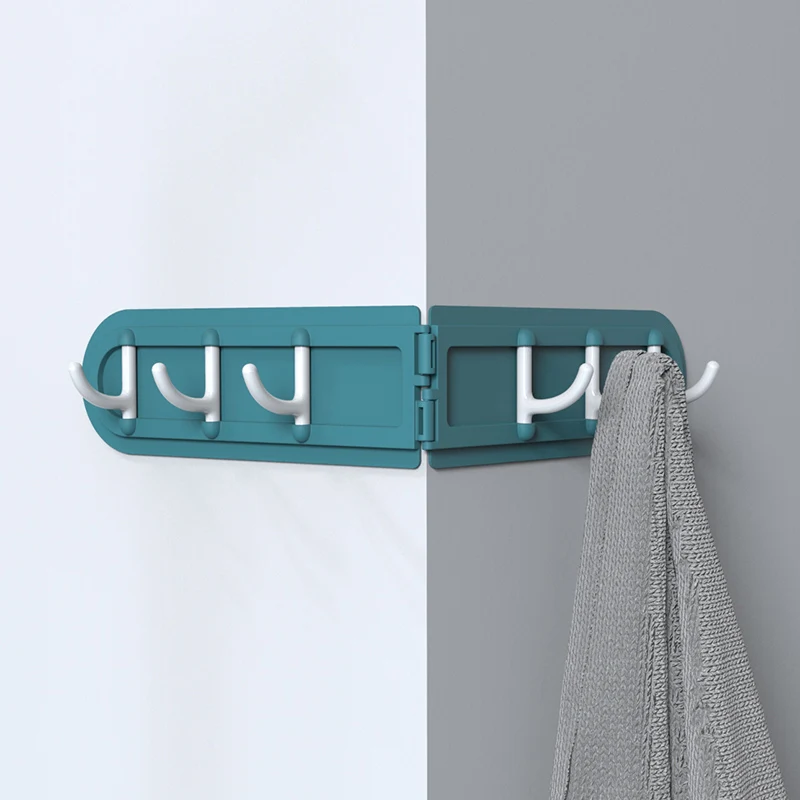

Nordic Style Folding Corner 6 Key Hook Bag Clothes Support Punch-free Home Organization Storage Hook for Wall Bathroom Accessory