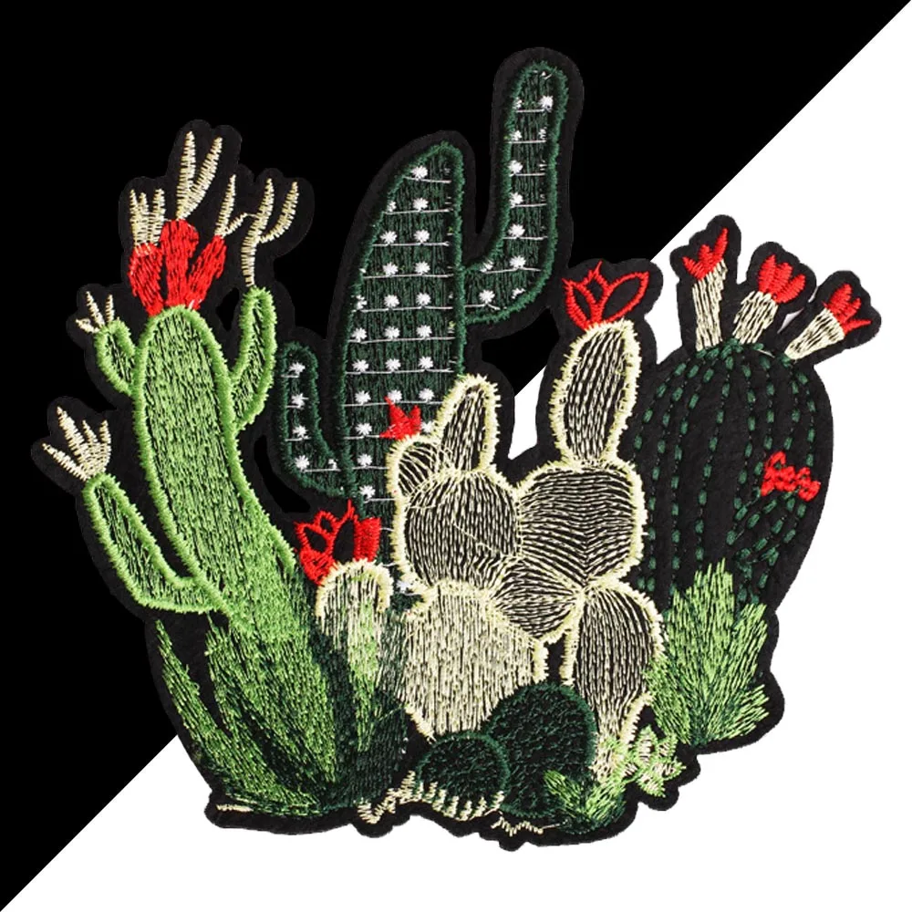 

Large Cactus Patch Decal Embroidered Motorcycle Iron on Sticker Clothes Jacket Motorcycle Backpack Badge Sew on DIY Supplies
