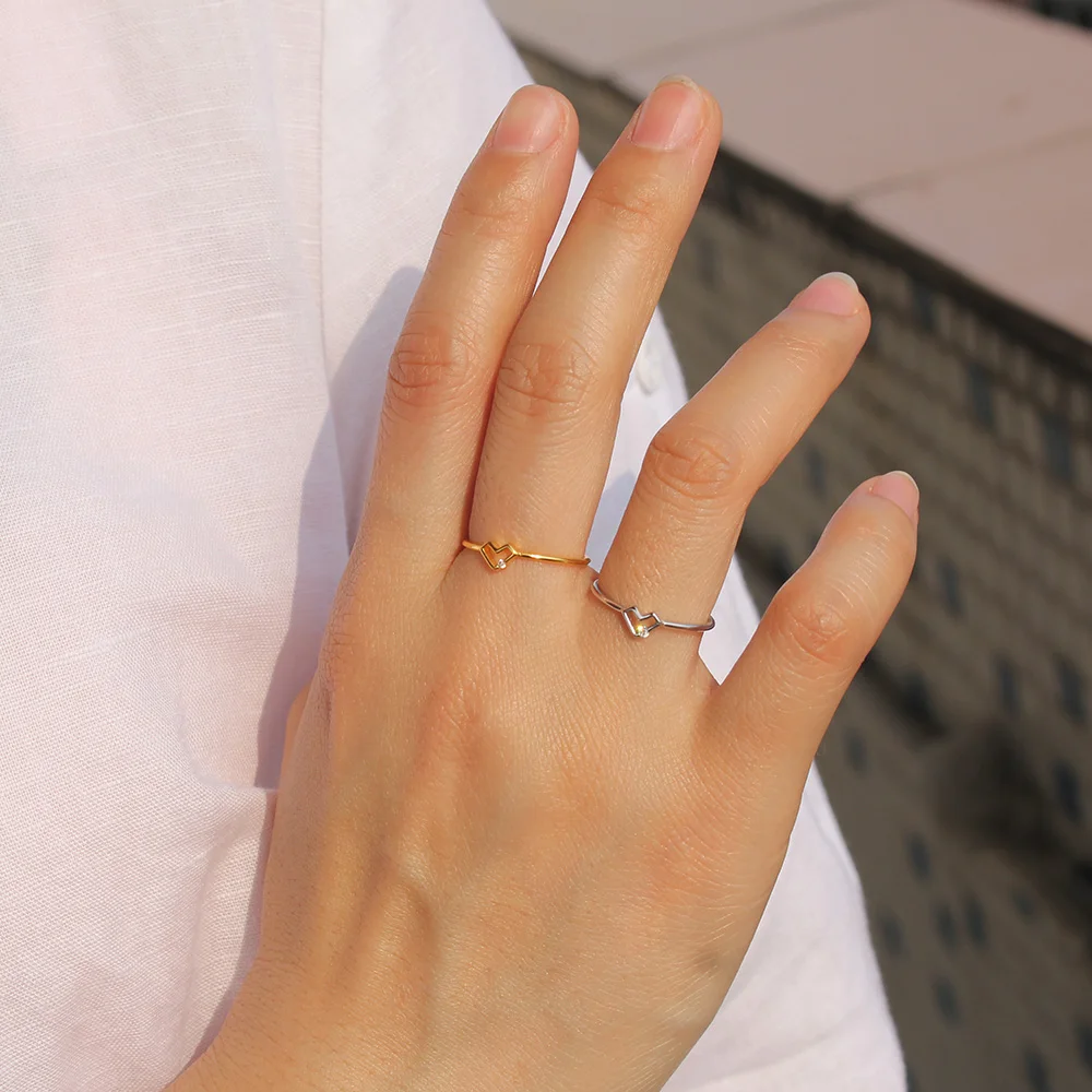 Женское кольцо с полым сердцем Trustdavis коктейльное Открытое из 100% стерлингового