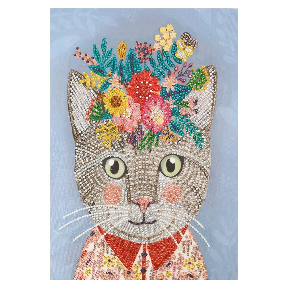5D Animal Diamond Painting Cute Cat Pattern Mosaic Special Shape Drill Embroidery Fish Peacock Picture Home DIY | Дом и сад