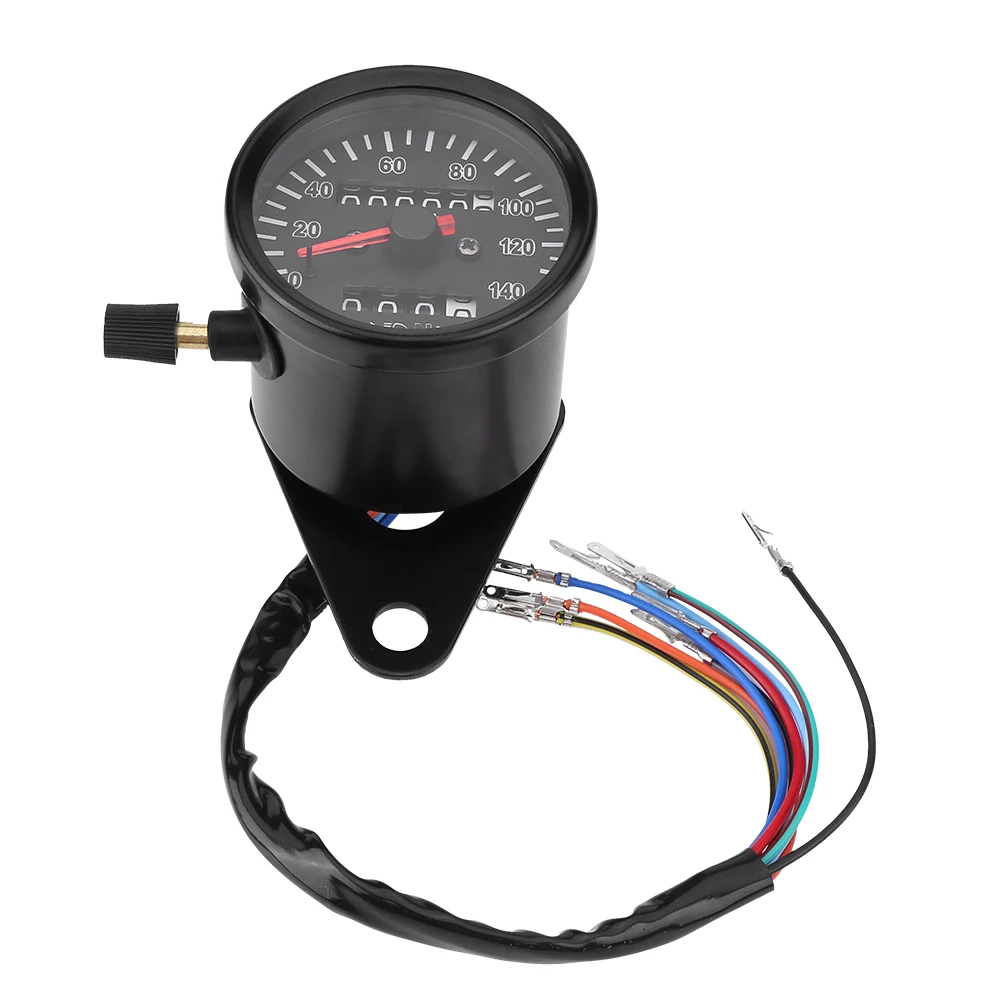 

60mm Black Motorcycle Odometer Speedometer Gauge with indicator