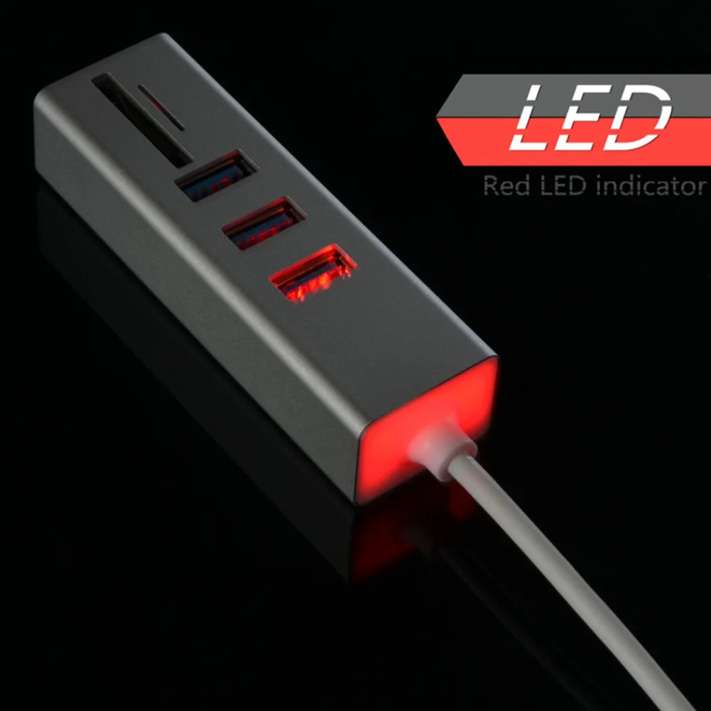 3 порта Многофункциональный TF кардридер USB концентратор Тип C сильная