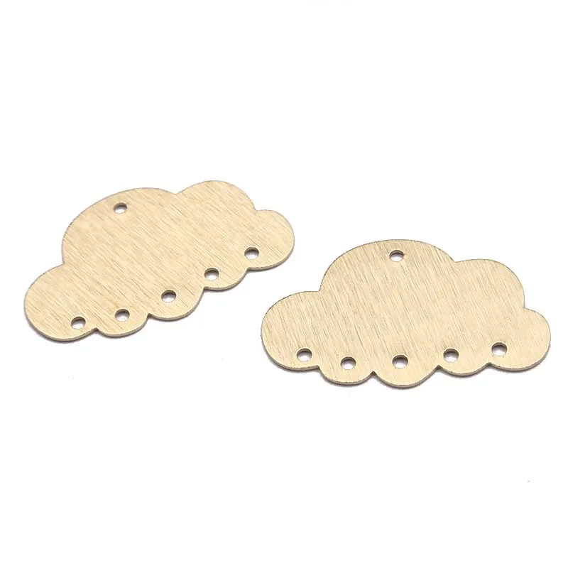 

10pcs Textured Brass Charms Cloud Charms Connector with 5 holes For DIY Earrings Necklace Jewelry Making Supplies 30x19mm