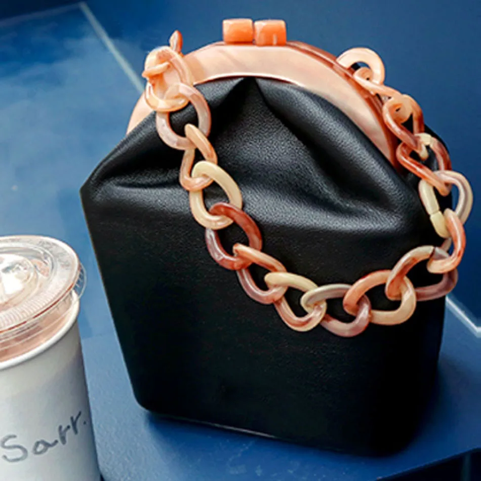 Женская Роскошная акриловая цепь ведро с ручкой сумки коробка из искусственной