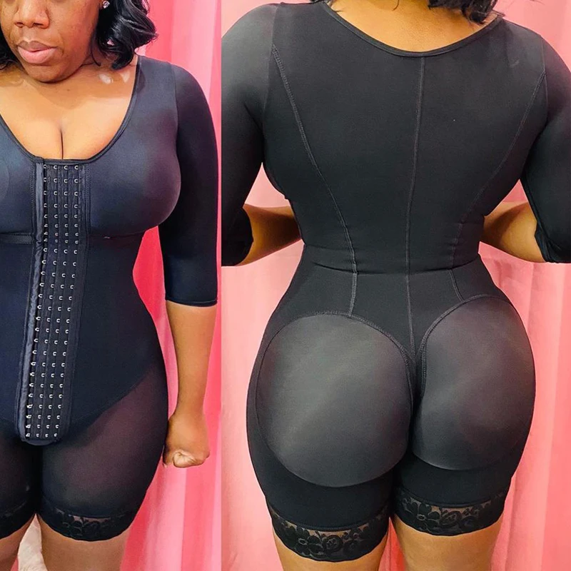 

Tummy Control Fajas Adjustable Hook And Eye Front Closure Women Shapewear Post Liposuction Thin Section