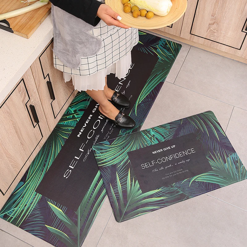 

Moden Carpet for Living Room PVC PU Leather Entrance Doormat Non-slip Kitchen Waterproof and Oil-proof Scrubable Mat Area Rugs