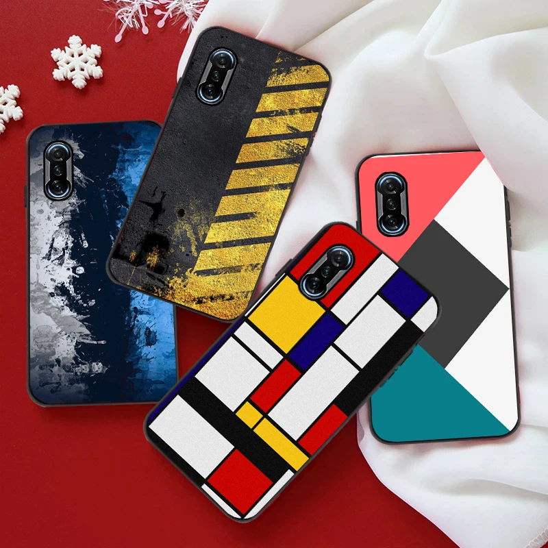 

Geometric Background Phone Case For Xiaomi POCO X3 Pro X3 NFC F3 Pro GT M3 Pro For POCO F3 GT Back Cover Coque Soft TPU Cases