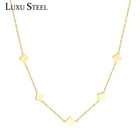 Ожерелье женское из нержавеющей стали, с квадратным кулоном