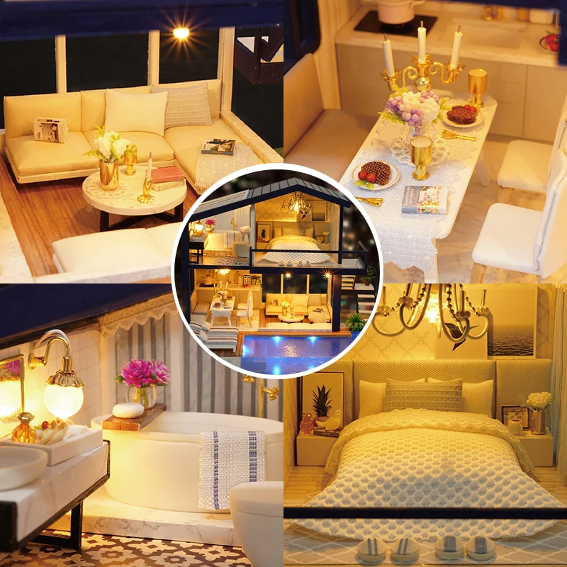 Кукольный домик Cutebee миниатюрная мебель сделай сам миниатюрный дом комнатная