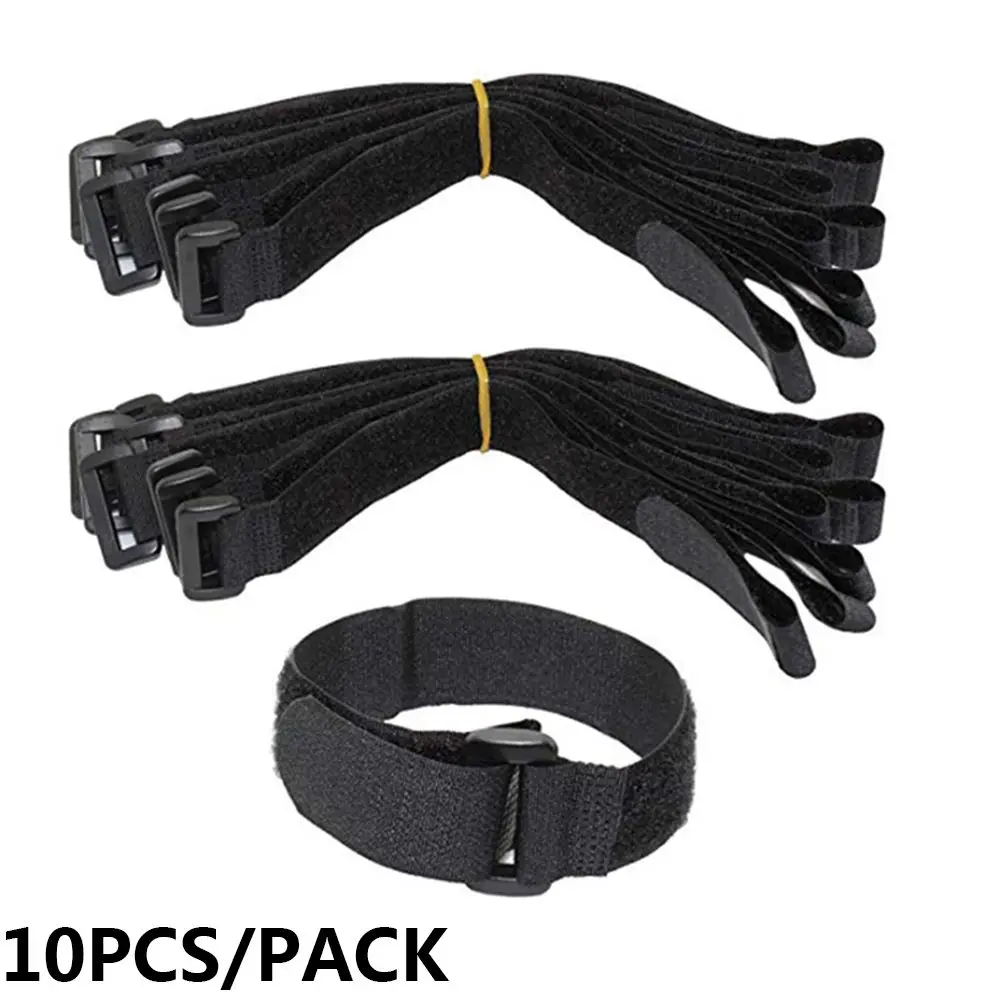 

20*500mm 10pcs New Self-adhesive Durable Multil Purpose Bike Tie Nylon Hook & Loop Strap Cable Ties Reusable Fastening