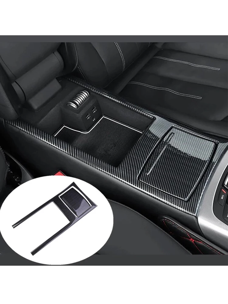 Carbon Fiber Gear Shift Box Water Cup Frame Trim Cover For Audi A6 A7 2012-2018 