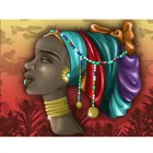 Алмазная 5D картина сделай сам с квадратными стразами, для африканских девушек, племя стразы, вышивка крестиком, домашний декор, подарок