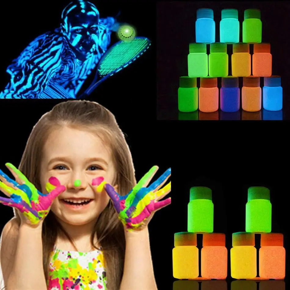 Светящаяся неоновая краска для тела флуоресцентные вечерние краски косплея на